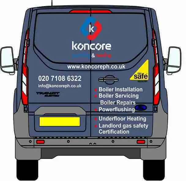 Boiler Repair Hackney Koncore Plumbing & Heating branded van — call 020 7108 6322
