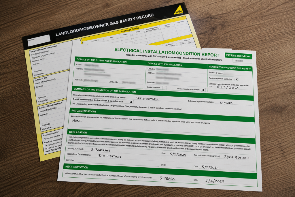 EICR vs Gas Safety Certificate EICR vs Gas Safety Certificate