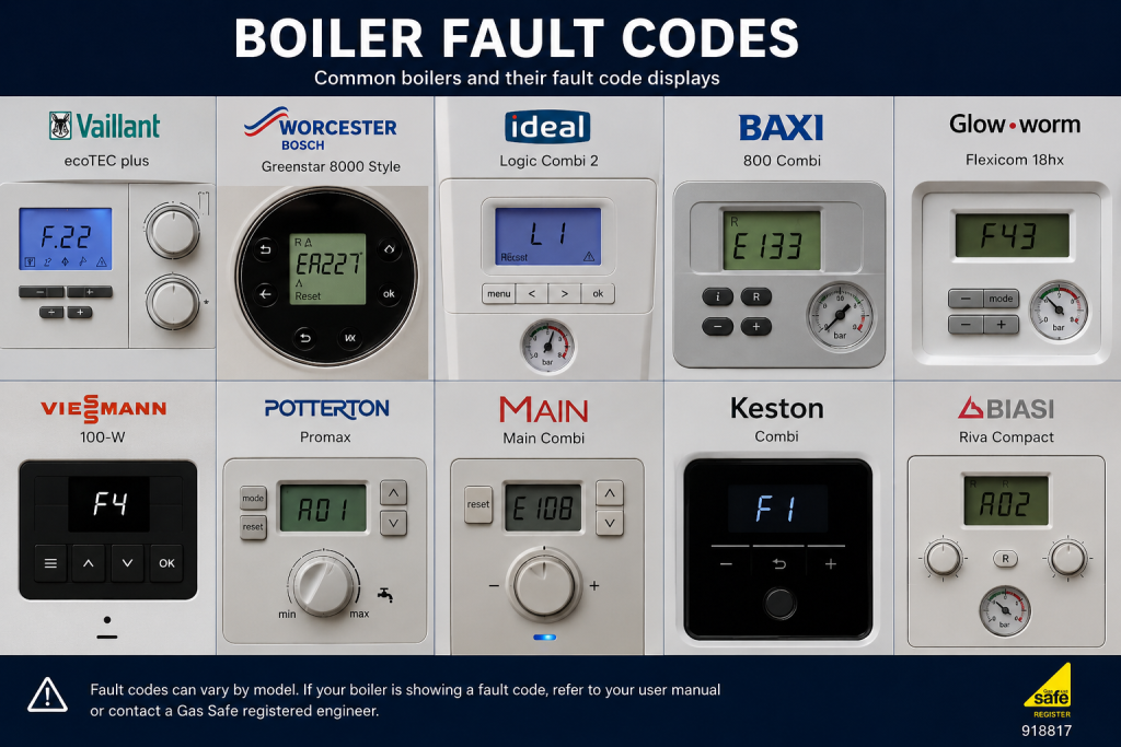 Boiler fault codes